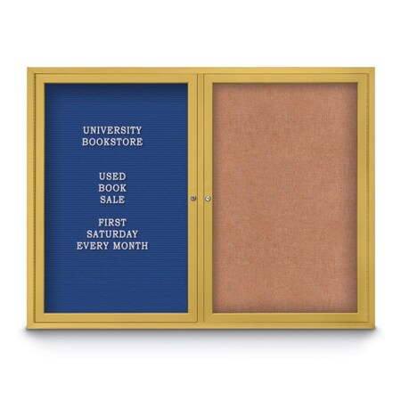 United Visual Products Corkboard, Blue Spruce/Bronze, 42" x 32" UV4035-BRONZE-BLSPRU